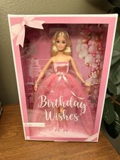 Barbie Signature 2023 Birthday Wishes Blonde Doll in Pink Dress