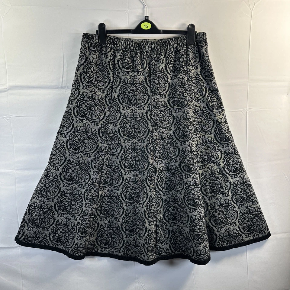 Wardrobe Women Midi Damask Skirt Size 16 Multicoloured Elastic Waist Lined - Image 2 of 4