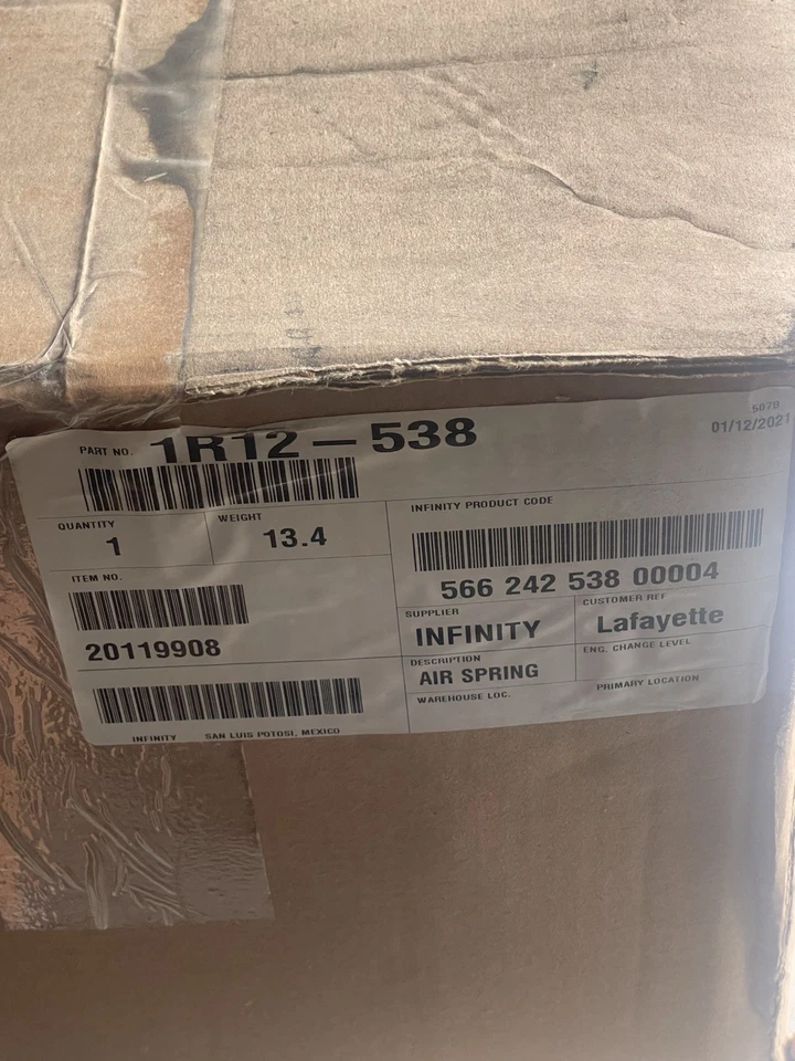 Bolsa de aire con suspensión neumática OEM Goodyear 1R12-538 W01-500-9648 W01-358-9648 Foto 2 de 4