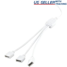  2-pack 1:3 4-pin Female Power Splitter Cable for RGB LED Strip Light