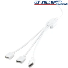 (2-pack) 1:3 4-pin Female Power Splitter Cable for RGB LED Strip Light