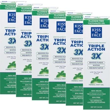 Kiss My Face Aloe Vera Triple Action Toothpaste Mint Gel 4.5 oz Each (Pack of 6)