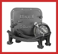Cast Iron Barrel Stove Kit Convert 30/55 Gal Drum into Wood Stove Heating Fire