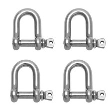 4 PCS D Shackle M8 D Links Hook Shackle Clip 304 Stainless Steel D Ring Shackle
