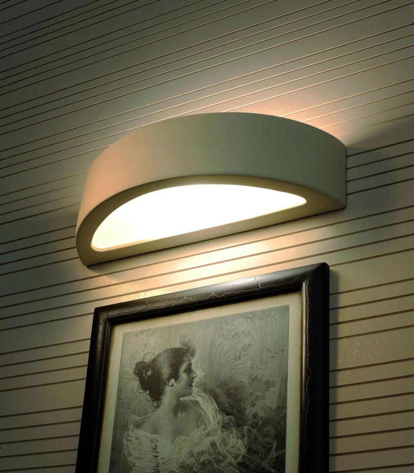 Wandleuchte Cuisine Céramique Gips Blanc E27 Moderne Murale Blendarm à Peindre - Photo 4/4