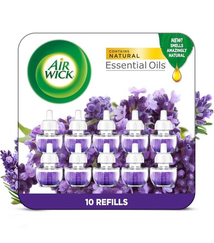 Air Wick Plug in Scented Oil Refill 10Ct Lavender & Chamomile Air Freshener