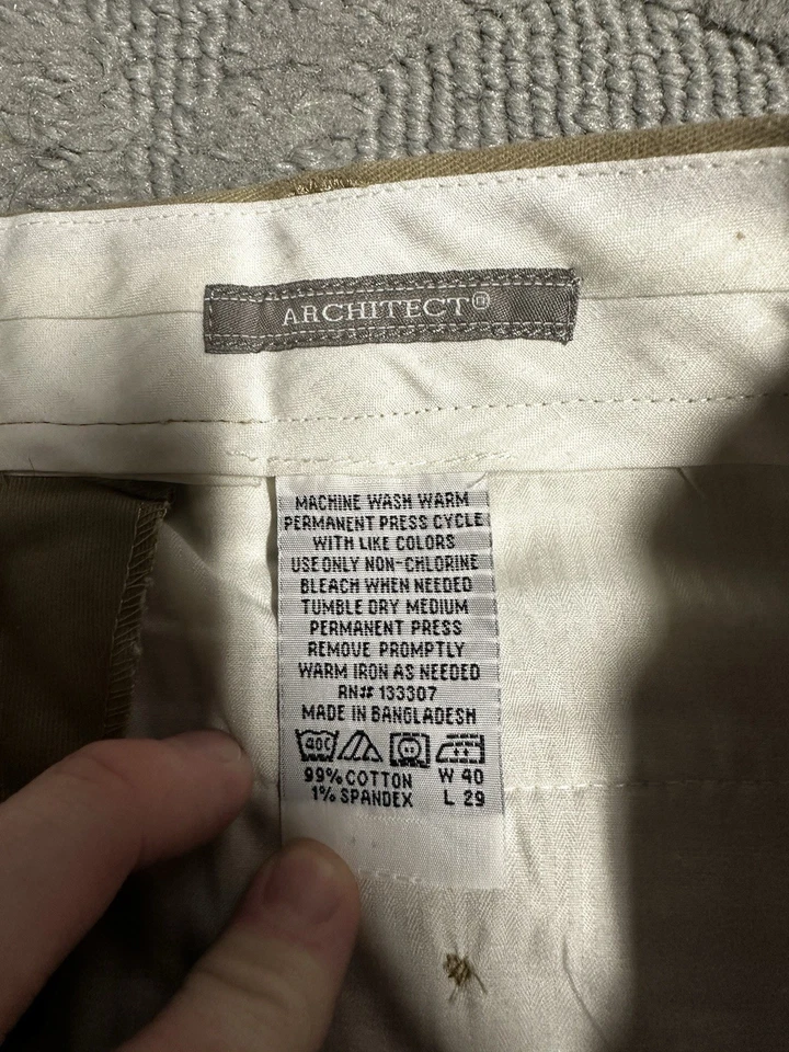 Architect Mens Pants lot of 2 taupe and green 40x 29 - Image 2 of 4