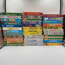 Vintage Kids VHS Lot 34 Animated Movies Disney Looney Tunes Casper Fievel