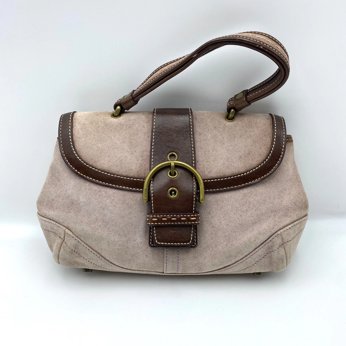Coach Women's Suede Exterior Purple Bags & Handbags for Women for