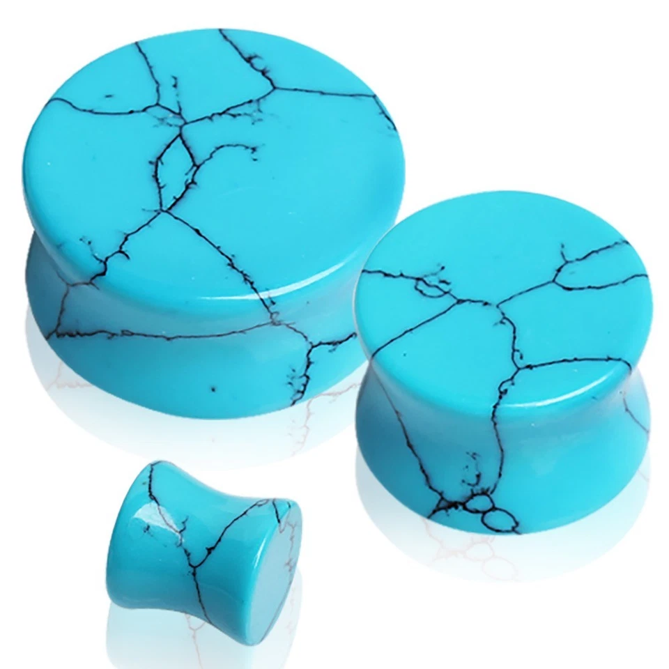 PAR de plugue de selim de pedra turquesa - Imagem 4 de 4