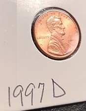 1997D  Lincoln Cent, Penny, Lincoln Memorial on reverse