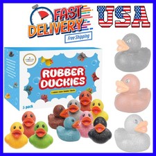 Glitter Rubber Duck Toy Assortment Duckies for Kids, Bath Birthday Gifts Baby...