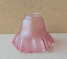 alt Lampenschirm Röckchen Glas Jugendstil rot um 1910