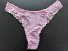 NWT Victoria's Secret Stretch Cotton Lace-Trim High-Leg Scoop Thong Medium 931 