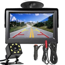 AHD IR Night Vision Waterproof Rear View Reverse Backup Camera +4.3" Car Monitor