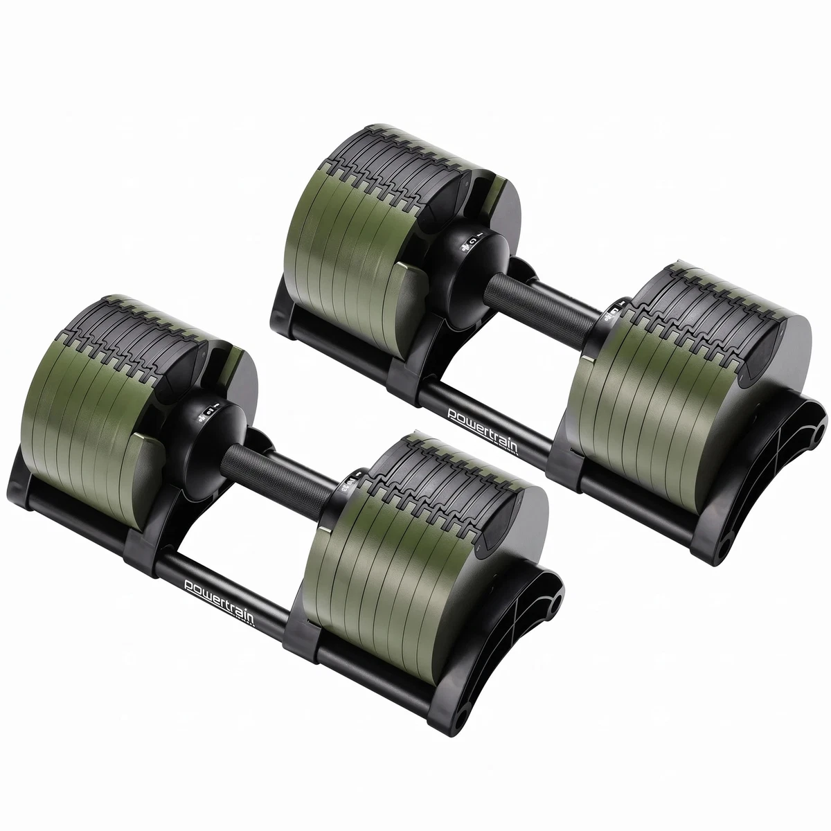 Powertrain Eon Dial-Up 90KG Adjustable Dumbbells Pair - Green
