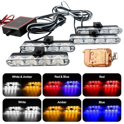 4Stk 12V LED Auto KFZ Frontblitzer Blitzlicht Warnleuchte LKW Strobe Licht 12V