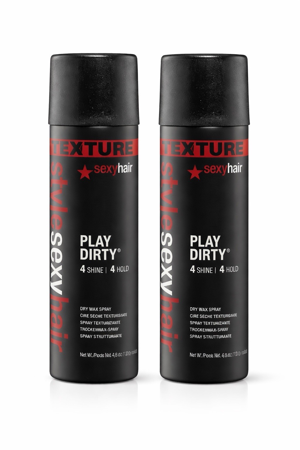 Sexy Hair Style Play Dirty Dry Wax Spray, 4.8 oz. (2PACK)