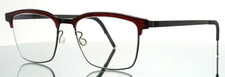 LINDBERG Strip Titanium 9839 U9 Pewter Red Unisex Rectangle Eyeglasses 52-18-135