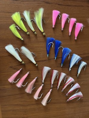 26 Large 10/0 ROCK COD FISH Heavy Skirted Quilled Teaser Fishing Hooks DEEP DROP