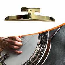 Single Leg Banjo Armrest Fit Bracket with Two Apart Rim Hooks Gold Polished