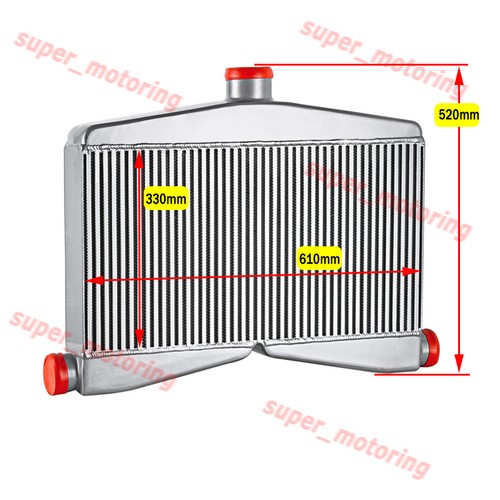 Twin Turbo Intercooler 3.5" Thick/ Dual 2.5 Inlet 3" Center Outlet 2-In-1-Out US - Picture 2 of 8
