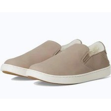 OluKai Ki'ihele 'Ili Leather Slip On Leather Taupe Tan Loafers 9.5 Women's