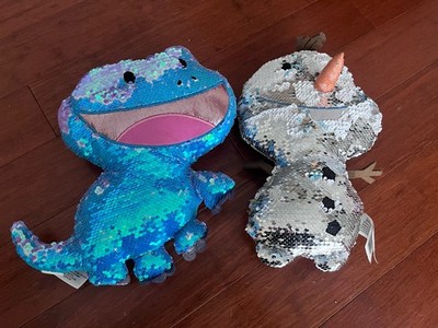 Disney Olaf And Bruni Reversible Sequin Plush 12'' Frozen 2 Silver Blue Stuffed