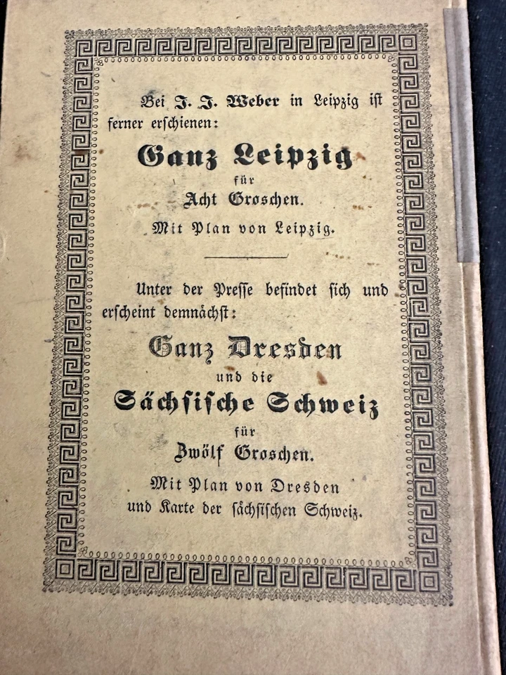 1838 Leipzig–Dresden Eisenbahn Guidebook – Dampfwagen-Reisende, 1st German Rail Foto 4 de 4