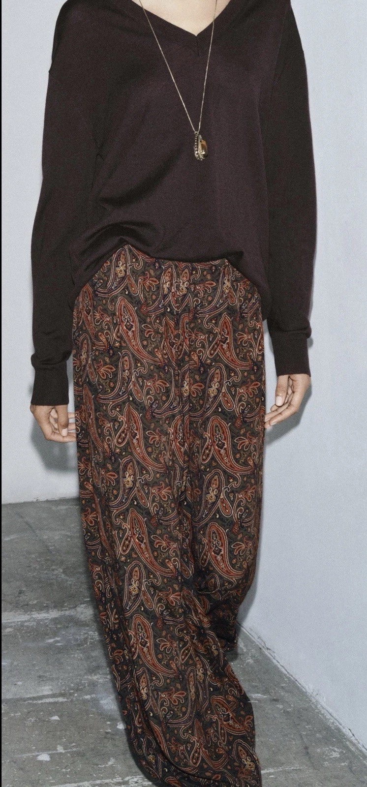 Zara Paisley Print Balloon Bullet Trousers Size Xs S M L