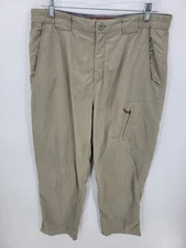 Simms Fishing Pants Mens Medium Tan Khaki Zip Pockets Ripstop Quick Dry Outdoor