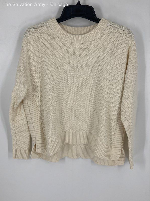 Madewell Womens Ivory Crew Neck Long Sleeve Pullover Sweater Size Large