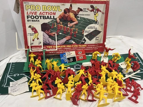 Vintage Marx Pro Bowl Live Action Football Game w/ Original Box