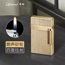 DERUI New Loud Click Butane Lighter with Flint Wheel & Side Ignition New