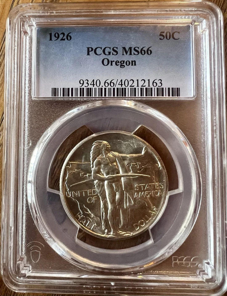 1926-P Oregon Trail Half Dollar 50C Gem Certified PCGS MS66 - Bright & Beautiful - Image 2 of 4