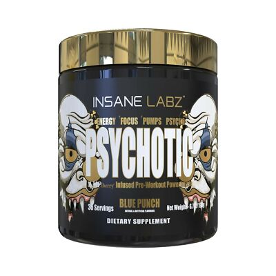 Insane Labz Psychotic Gold, High Stimulant Pre Workout Powder, Extreme Lastin...