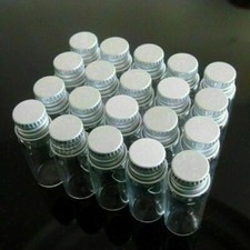 10Pcs 16x40mm Tiny Small Clear Bottles Glass Vials 4.0ml 1 Dram With Screw Caps