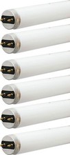  6 pack Sylvania 22510 F15T8/DSW 15 watt T8 Fluorescent Tube 18 inches Premium