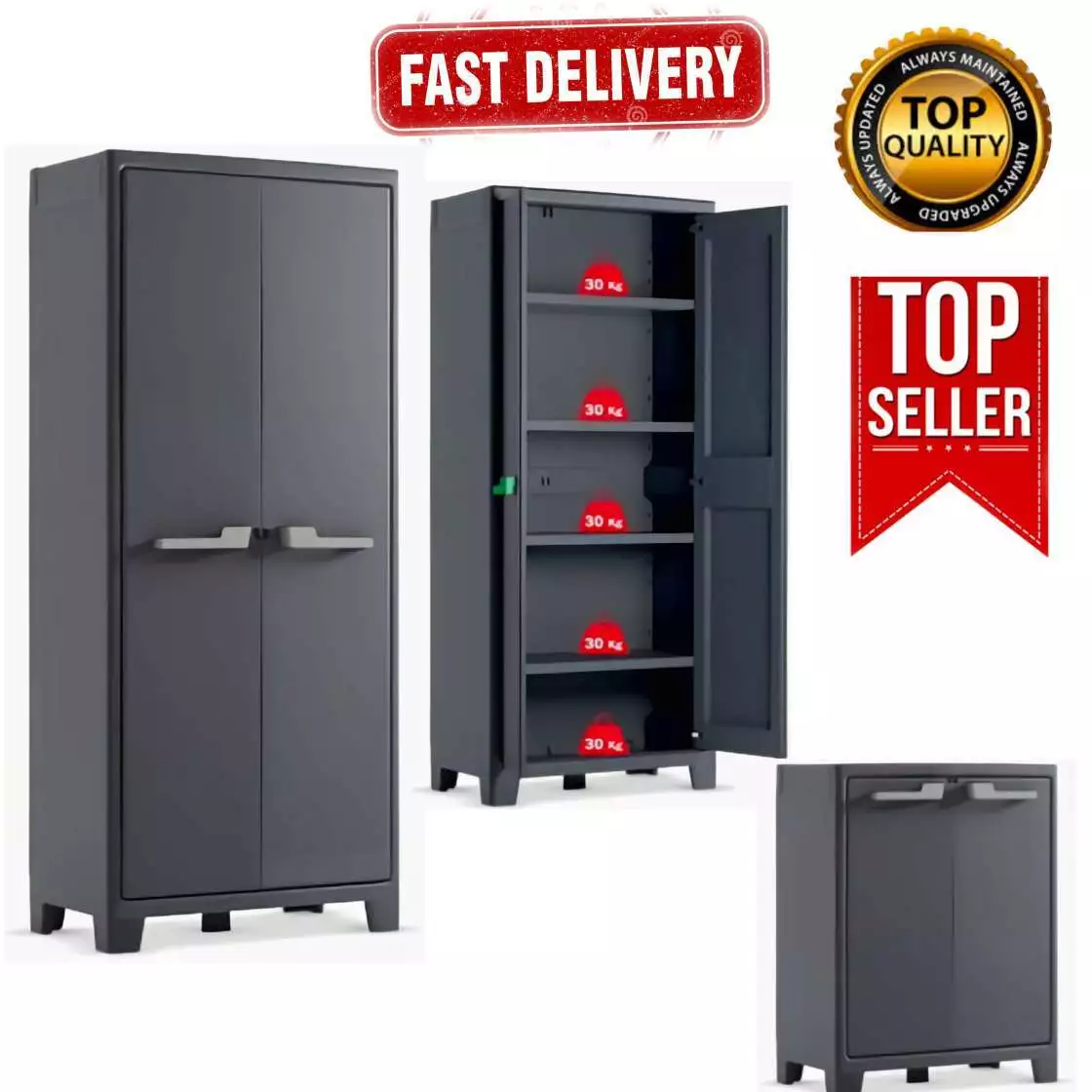 Keter moby tall storage cupboard deals