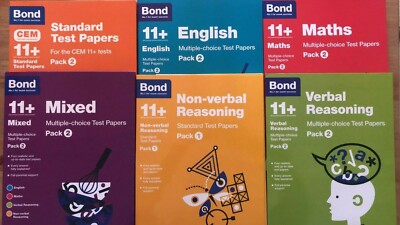 Bond 11+ Test Papers Pack 2 Set Age 10 -11 Maths English Verbal ...