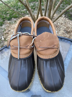 LL Bean Men's Size 7 M Women's 9 Brown 175061 Leather Rubber Moc