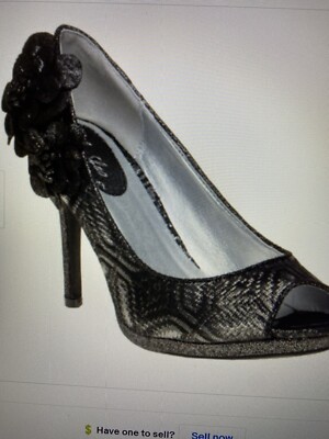 Ruby Shoo Donna Peeptoe Corsage Shoe Silver Gunmetal Pewter