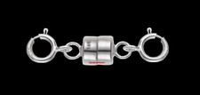 4.5mm 14k MAGNETIC DOUBLE CLASP 3/4" Extender SOLID White Gold Spring Ring USA