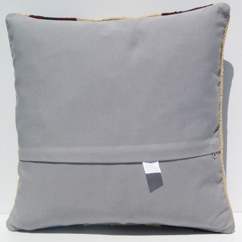 Artisan Kilim-Inspired Throw Pillow Cover 16"x16" - Handmade Home Accent - Picture 3 of 3