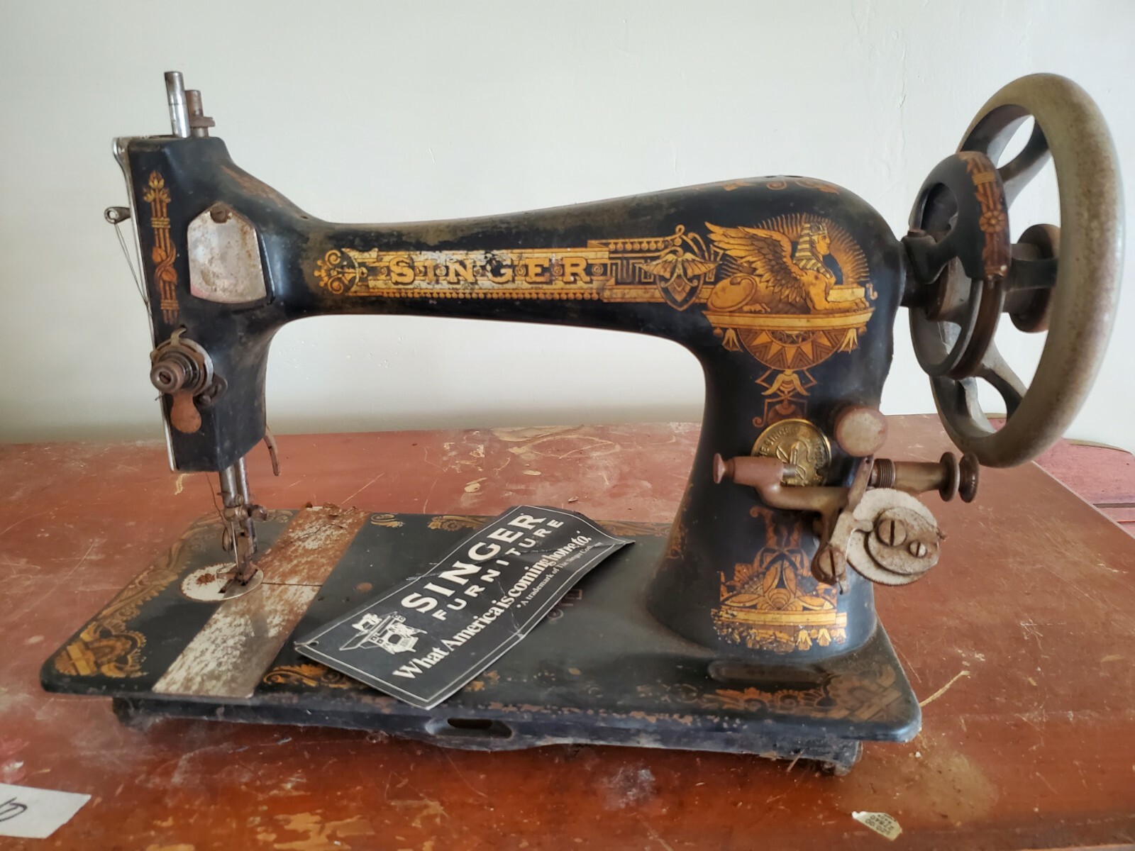 1906 Antique Singer Sphinx Sewing Machine. Treadle Sewing Machine eBay