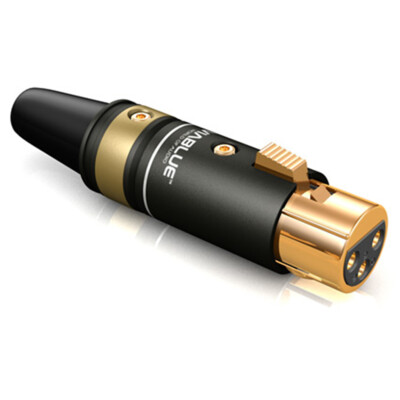 VIABLUE T6s XLR Female Socket Gold Plated for Cable-ø 4 - 8MM Black 30555
