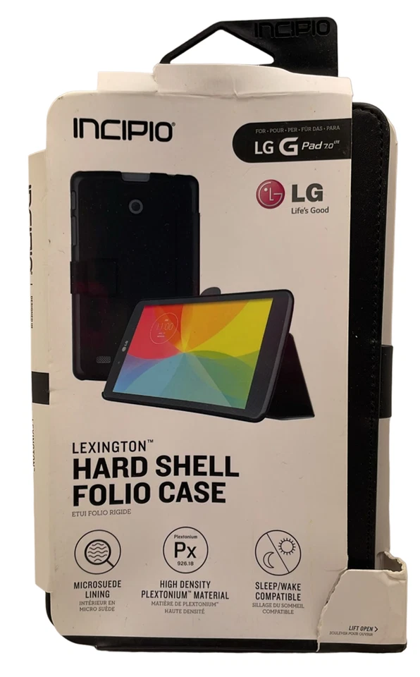 Funda rígida tipo folio Incipio Lexington para LG G Pad 7.0, negra Foto 2 de 4