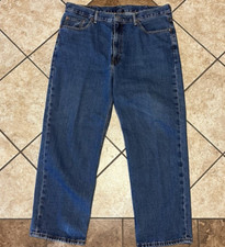 Levis 550 Red Tab Blue Jeans Relaxed Fit Medium Wash Denim Men's 40 x 30 Retro