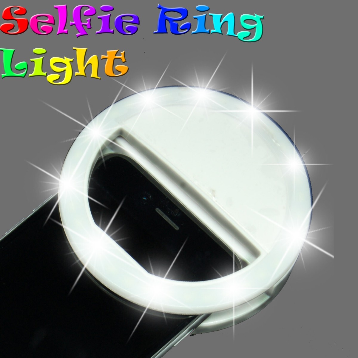 36-White LED 3-Mode Selfie Ring Clip-On Light Cell Phones