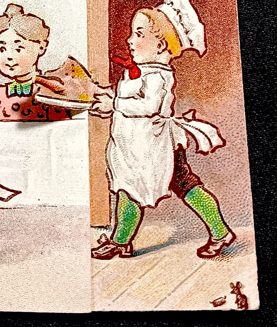 Abram Cox Novelty Stove Range Kitchen Pudding Pop-Up Delft 3D Trade Card SR.H.ns